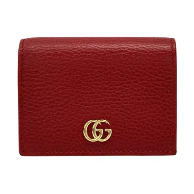 Pre-owned Gucci Red Color Leather Wallet (bi-fold) ()