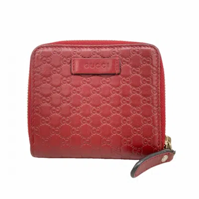 Pre-owned Gucci Red Color Leather Wallet (bi-fold) ()