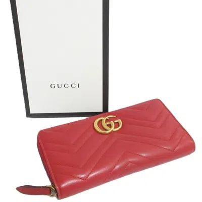 Pre-owned Gucci Red Color Long Wallet (bi-fold) ()