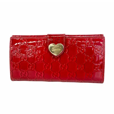 Pre-owned Gucci Red Color Long Wallet (bi-fold) ()