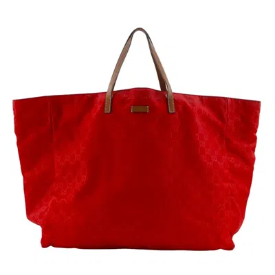 Pre-owned Gucci Red Color Nylon Boston Bag Handbag ()