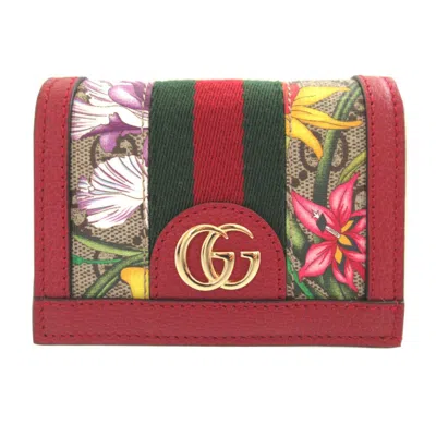 Pre-owned Gucci Red Color Pvc Leather Wallet (bi-fold) ()