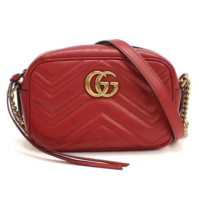 Pre-owned Gucci Red Color Quilting Shoulder Bag ()