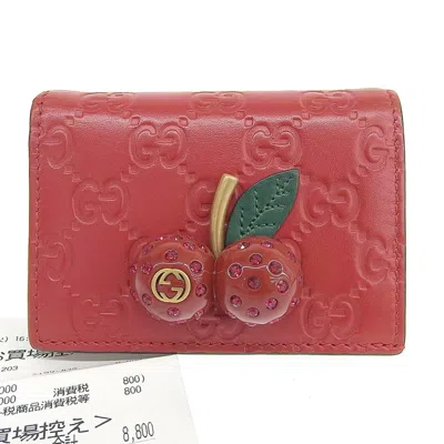 Pre-owned Gucci Red Color Wallet (bi-fold) ()