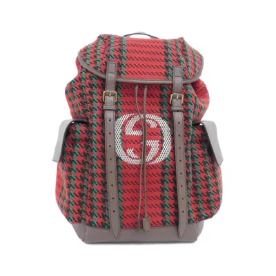 Pre-owned Gucci Red Color Wool Leather Backpack ()