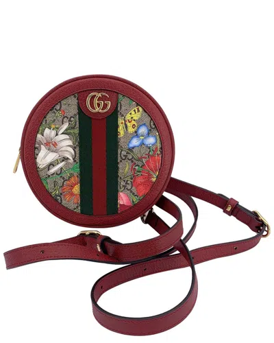 Gucci Red Cotton Ophidia Round Backpack (authentic Pre-loved)