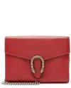 Gucci Red Crystal & Leather Dionysus Chain Wallet (authentic Pre-loved) In Red