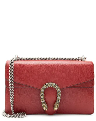 Gucci Leather Crystal Dionysus Medium Shoulder Bag (authentic Pre-loved) In Red