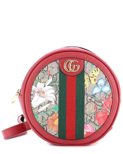 Gucci Red Gg Coated Canvas Ophidia Round Backpack Flora Mini (authentic Pre-  Loved) In Multi