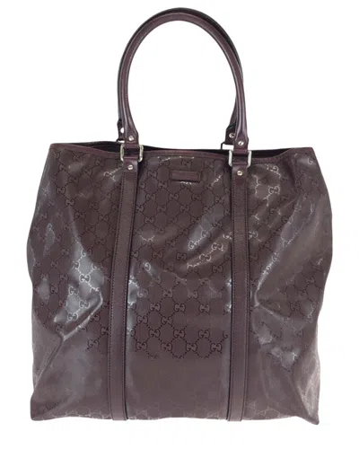 Gucci Red Gg Imprime Tote Shoulder Bag (authentic Pre-loved) In Neutral