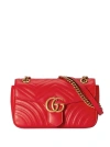 GUCCI RED GG MARMONT SMALL LEATHER SHOULDER BAG,443497AABZC20074236