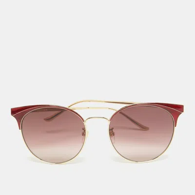 Pre-owned Gucci Red Gradient Gg0402sk Cat Eye Sunglasses