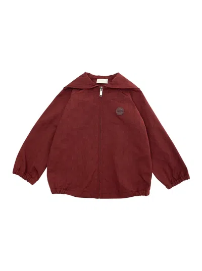 Gucci Kids' Red Jacket With All-over Gg Motif In Tech Fabric Baby