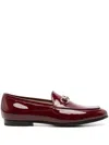 Gucci Jordan Bordeaux Loafers With Horsebit Detail In Patent Leather Woman In Red