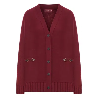 GUCCI GUCCI RED KNITWEAR - CARDIGANS WOMEN