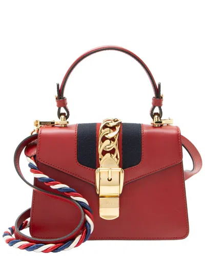 Gucci Red Leather In Black