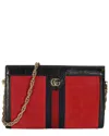 Gucci Red Leather & Suede Web Small Ophidia Chain Shoulder Bag (authentic Pre-  Loved) In Red
