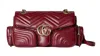 Gucci Small Gg Marmont Shoulder Bag In Red