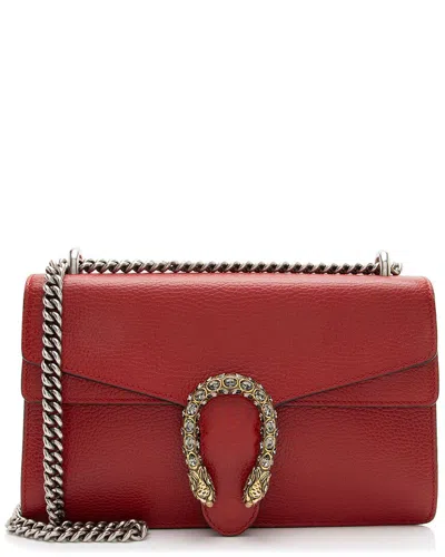 Pre-owned Gucci Red Leather Dionysus Medium Shoulder Bag (authentic Pre-loved)
