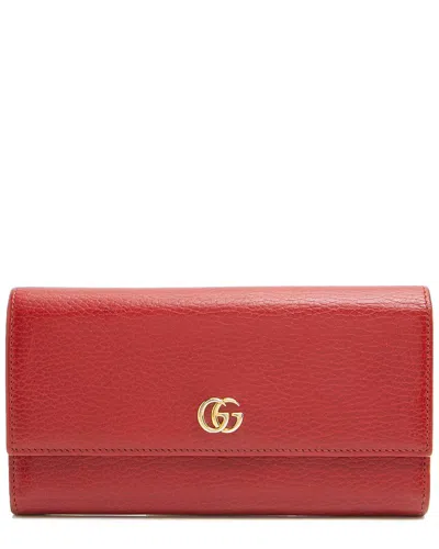 Gucci Red Leather Double G Continental Wallet (authentic Pre-loved)