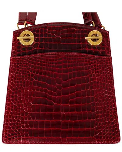 Gucci Red Leather Exotic Crossbody - '80s (authentic Pre-loved)