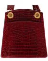 Gucci Red Leather Exotic Crossbody - '80s (authentic Pre-loved)