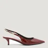 Gucci Signoria 45 Slingback Patent Leather Pumps In Rosso Ancora