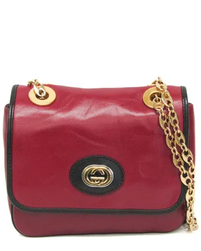 Pre-owned Gucci Red Leather Shoulder Bag (authentic Pre-loved)