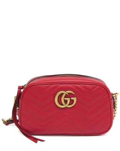 Pre-owned Gucci Red Leather Shoulder Bag (authentic Pre-loved)