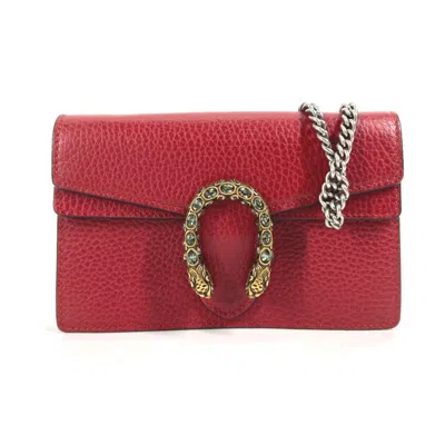 Pre-owned Gucci Red Leather Shoulder Bag ()