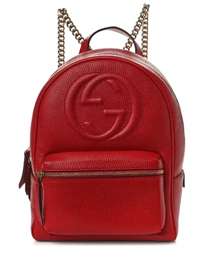Gucci Red Leather Soho Chain Backpack (authentic Pre-loved)