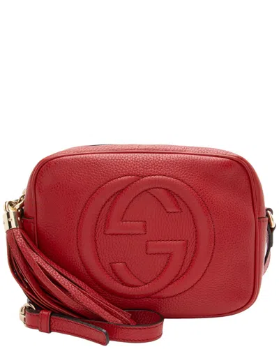 Pre-owned Gucci Red Leather Soho Disco Bag (authentic Pre-loved)
