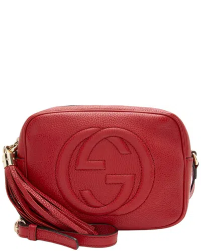 Pre-owned Gucci Red Leather Soho Disco Bag (authentic Pre-loved)