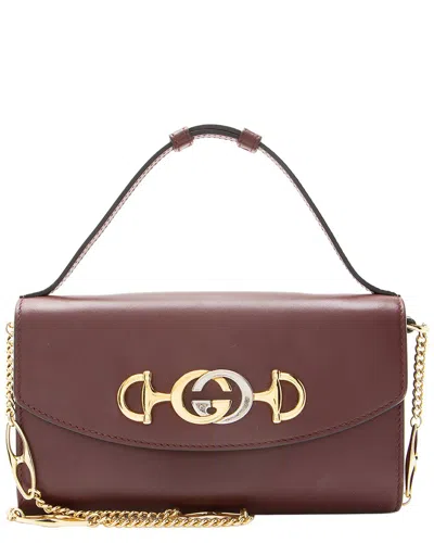 Gucci Red Leather Zumi Mini Bag (authentic Pre-loved) In Brown