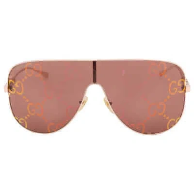 Pre-owned Gucci Red Logo Shield Ladies Sunglasses Gg1436s 003 99 Gg1436s 003 99