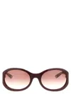 Gucci Oval Frame Ancora Sunglasses With Tinted Lenses In Brown