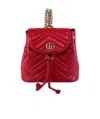 Gucci Red Marmont Quilted Leather Backpack In Red