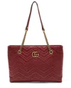 Gucci Red Matelasse Calfskin Gg Marmont Medium Chain Tote (authentic Pre-  Loved)