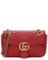Gucci Women Gg Marmont Leahter Shoulder Bag In Red