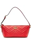 Gucci Small Gg Marmont Quilted Leather Shoulder Bag In Red