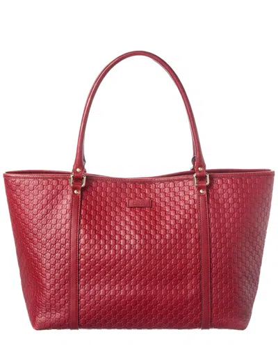 Gucci Red Microssima & Leather Joy Shopping Tote (authentic Pre-loved)
