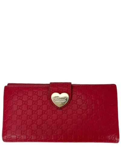 GUCCI GUCCI RED MICROGUCCISSIMA HEART CONTINENTAL WALLET (AUTHENTIC PRE-LOVED)
