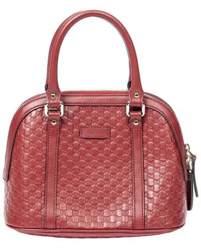 Pre-owned Gucci Red Microssima Mini Dome Tote (authentic Pre-loved)