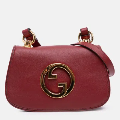 Pre-owned Gucci Red Mini Leather Blondie Crossbody