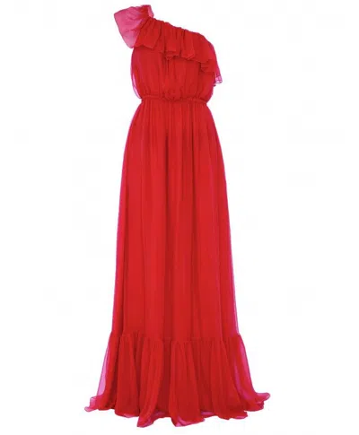 Gucci Silk Chiffon Dress In Red