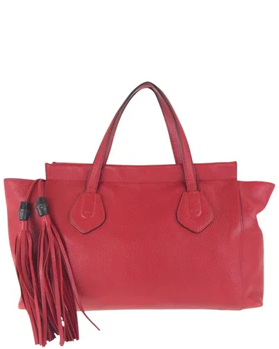 Pre-owned Gucci Red Others Bamboo Tote (authentic Pre-loved)