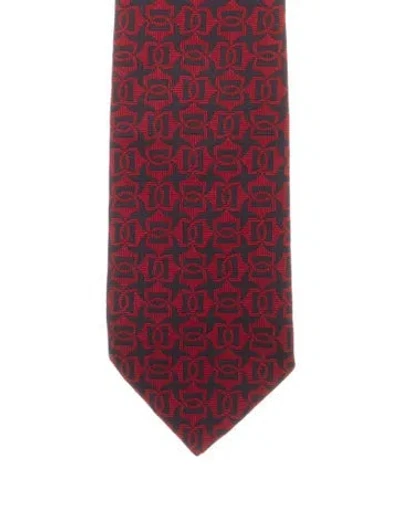 Pre-owned Gucci Red Pattern Silk Tie