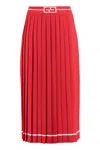GUCCI RED PLEATED KNIT SKIRT FOR WOMEN | FW23 COLLECTION
