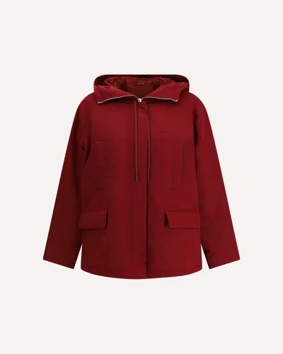Gucci Red Polyester Faille Jacket In Burgundy