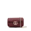 Gucci Super Mini Gg Marmont Cross Body Bag In Red